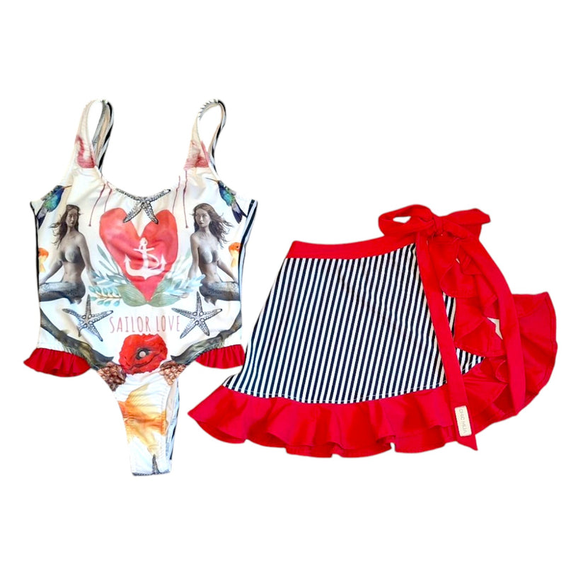 Conjunto Traje de Baño y Pareo Sailor Love Mujer