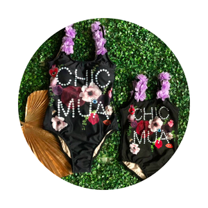 Onepiece Clasico print  Chic Mua con Flores Mujer