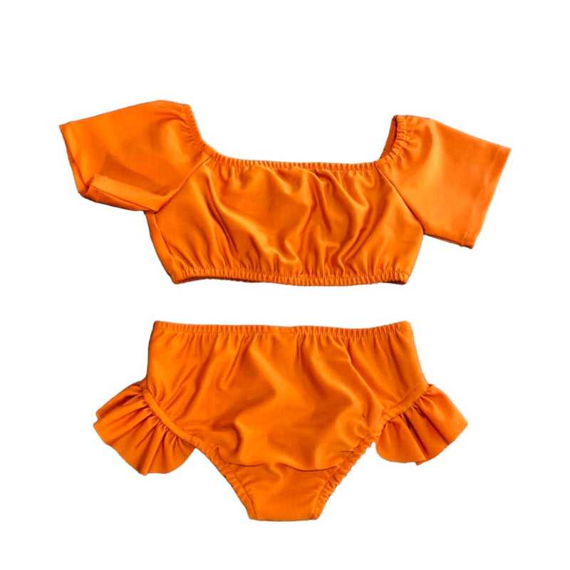 Bikini Cuca Mangas Naranja Niña